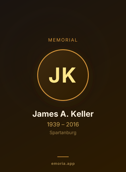 Memorial portrait of James A. Keller