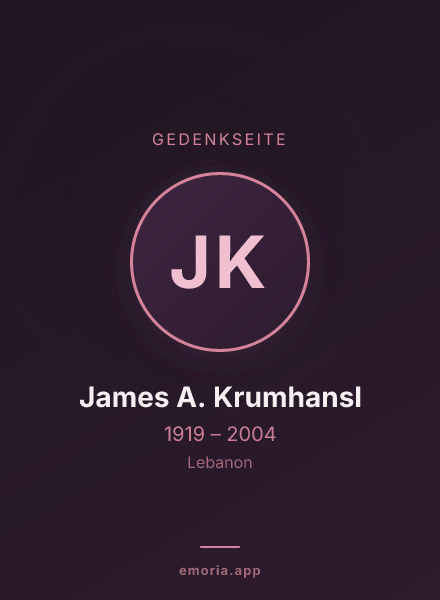 Gedenkportrait von James A. Krumhansl
