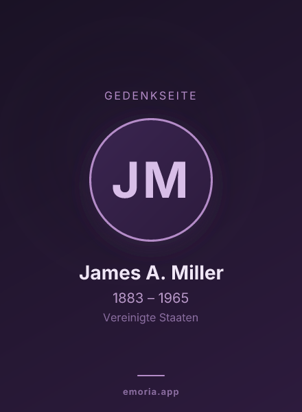 Gedenkportrait von James A. Miller