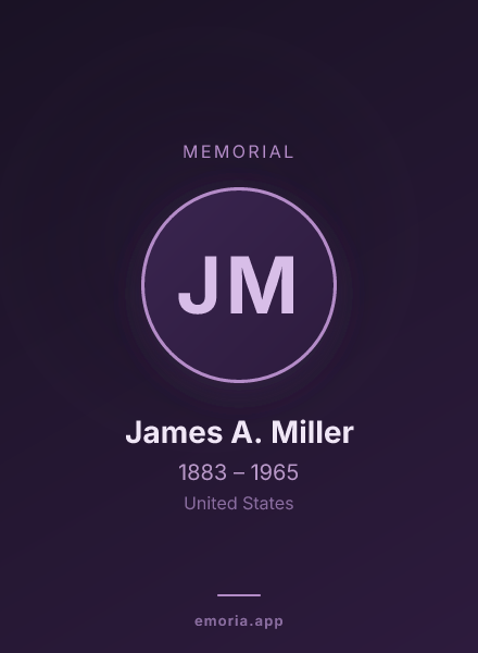 Memorial portrait of James A. Miller