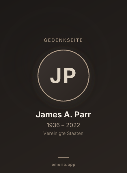 Gedenkportrait von James A. Parr