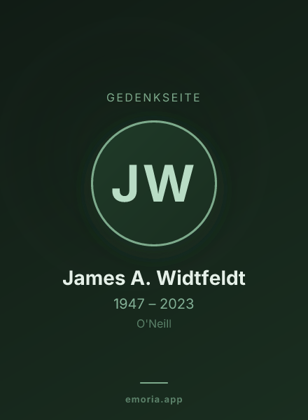 Gedenkportrait von James A. Widtfeldt