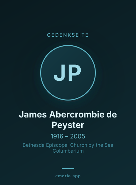 Gedenkportrait von James Abercrombie de Peyster