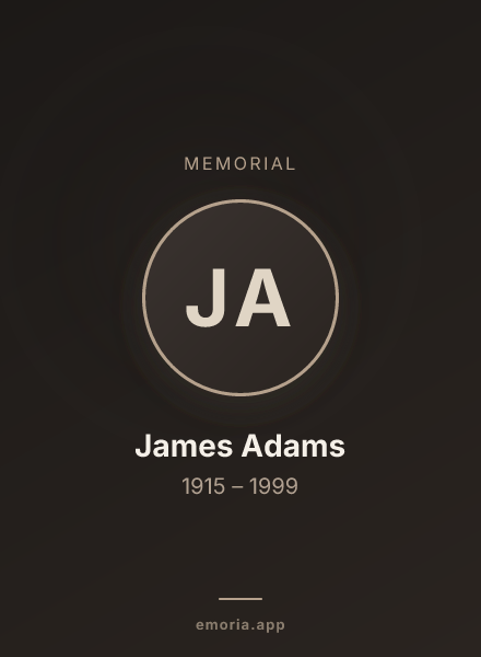 Memorial portrait of James Adams