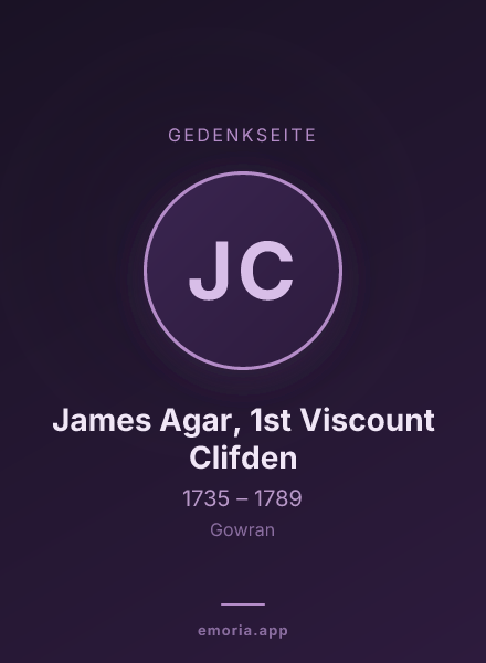 Gedenkportrait von James Agar, 1st Viscount Clifden