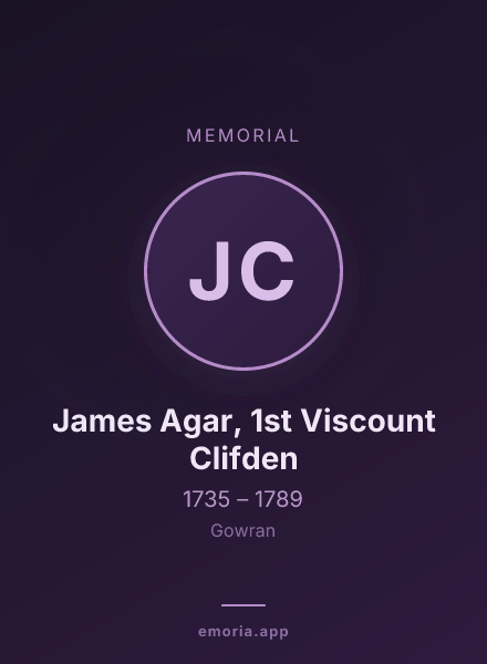 Memorial portrait of James Agar, 1st Viscount Clifden