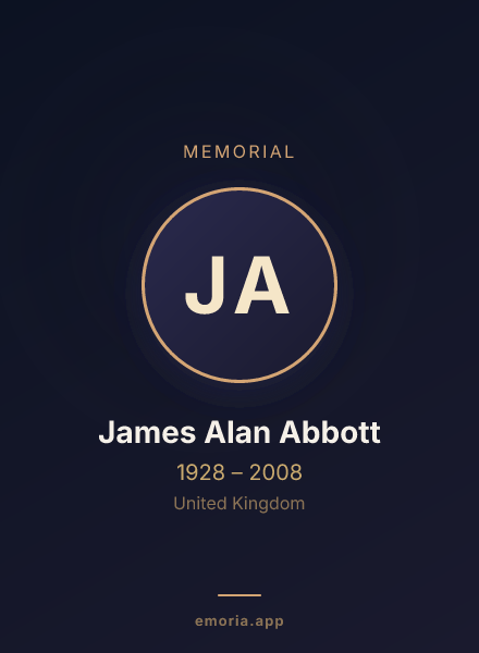 Memorial portrait of James Alan Abbott