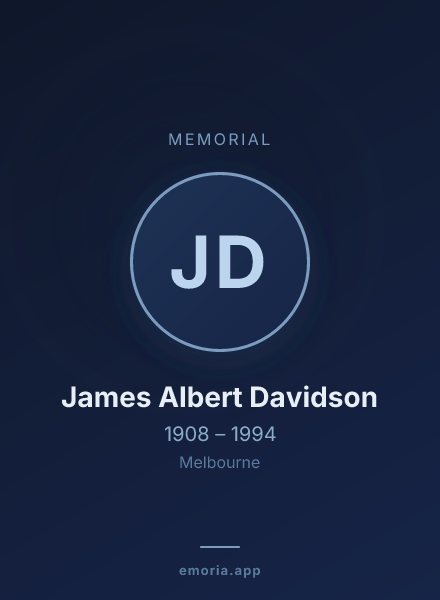 Memorial portrait of James Albert Davidson
