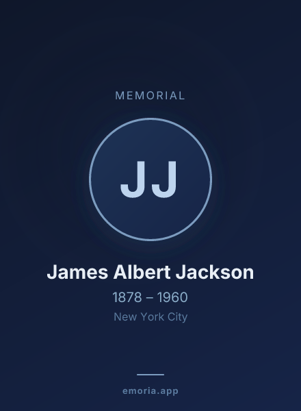 Memorial portrait of James Albert Jackson