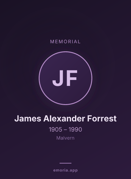 Memorial portrait of James Alexander Forrest