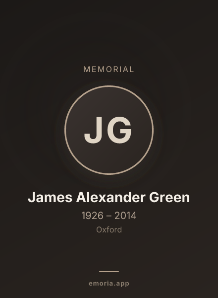 Memorial portrait of James Alexander Green