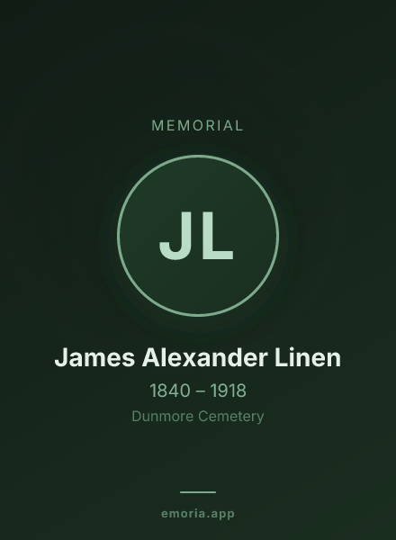 Memorial portrait of James Alexander Linen