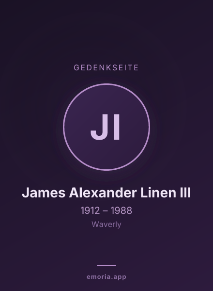 Gedenkportrait von James Alexander Linen III
