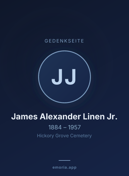 Gedenkportrait von James Alexander Linen Jr.