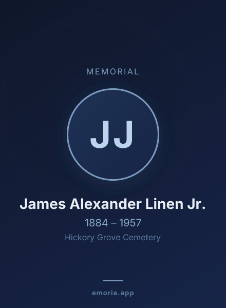 Memorial portrait of James Alexander Linen Jr.