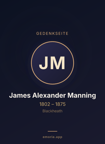 Gedenkportrait von James Alexander Manning