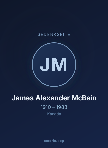 Gedenkportrait von James Alexander McBain