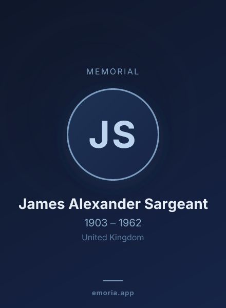 Memorial portrait of James Alexander Sargeant