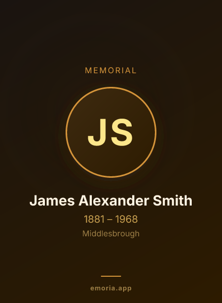 Memorial portrait of James Alexander Smith