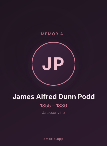 Memorial portrait of James Alfred Dunn Podd