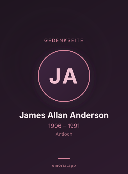 Gedenkportrait von James Allan Anderson