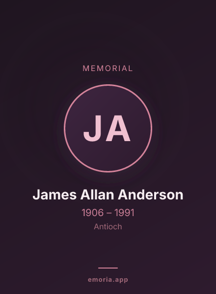 Memorial portrait of James Allan Anderson