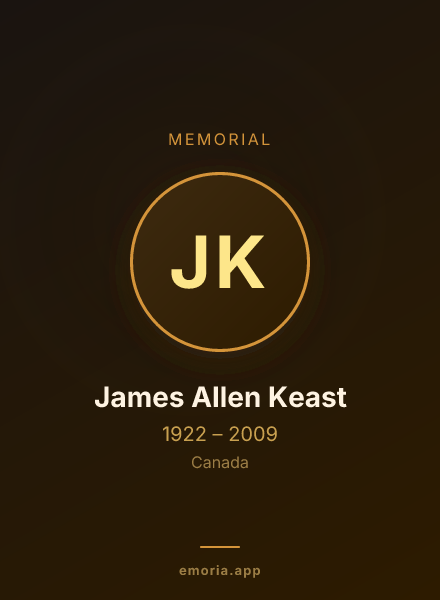 Memorial portrait of James Allen Keast