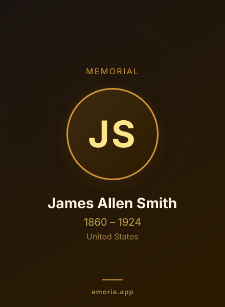 Memorial portrait of James Allen Smith