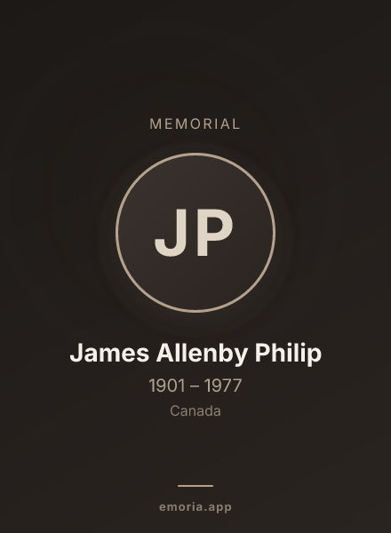 Memorial portrait of James Allenby Philip