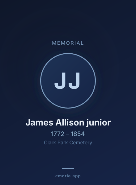 Memorial portrait of James Allison junior