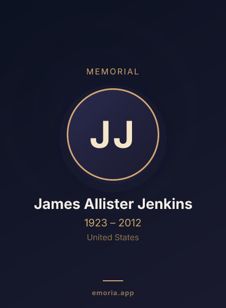 Memorial portrait of James Allister Jenkins