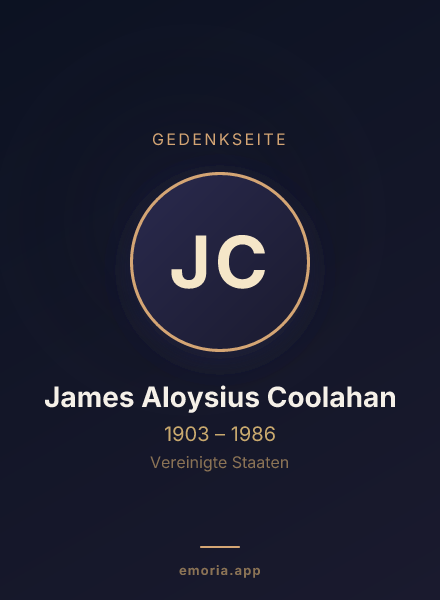 Gedenkportrait von James Aloysius Coolahan
