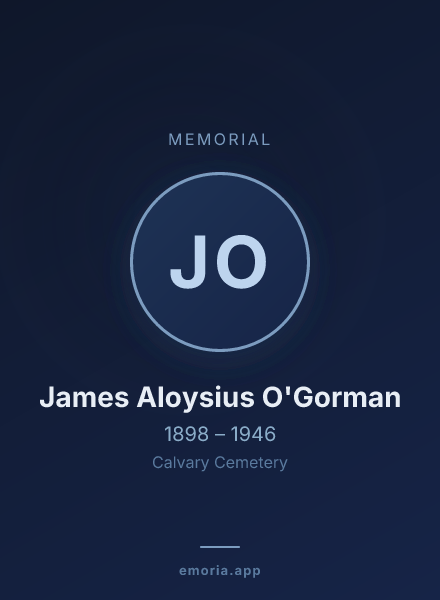 Memorial portrait of James Aloysius O'Gorman