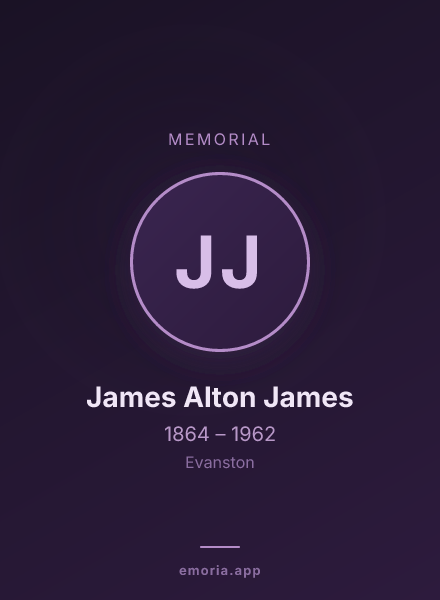 Memorial portrait of James Alton James