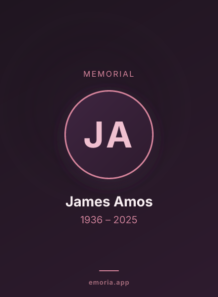 Memorial portrait of James Amos