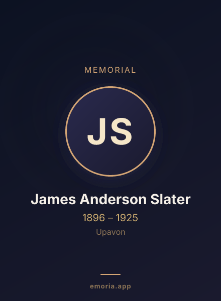 Memorial portrait of James Anderson Slater
