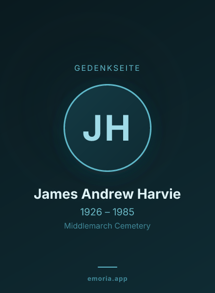 Gedenkportrait von James Andrew Harvie