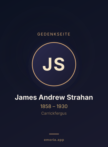 Gedenkportrait von James Andrew Strahan