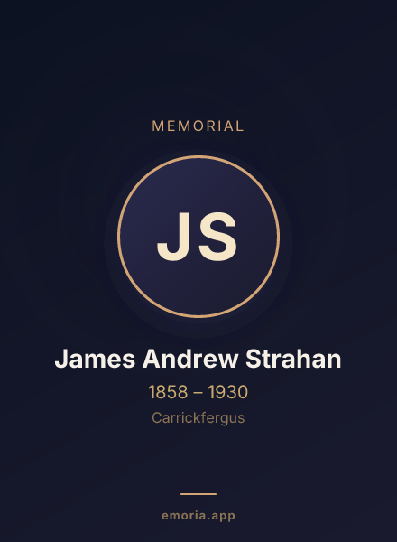 Memorial portrait of James Andrew Strahan