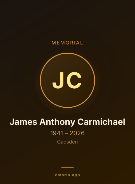 Memorial portrait of James Anthony Carmichael