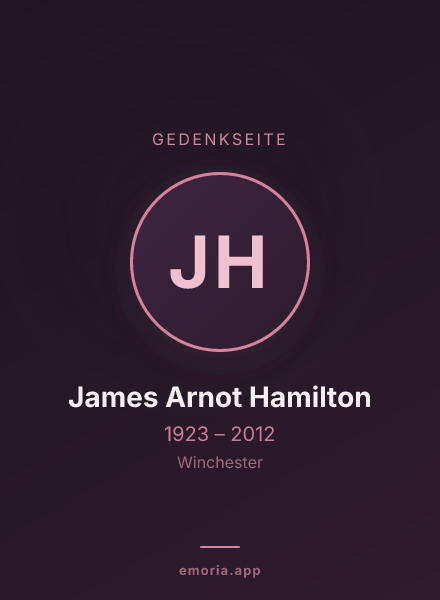 Gedenkportrait von James Arnot Hamilton