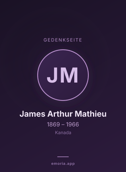 Gedenkportrait von James Arthur Mathieu