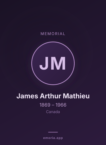 Memorial portrait of James Arthur Mathieu
