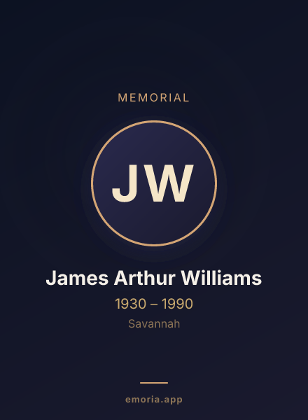 Memorial portrait of James Arthur Williams