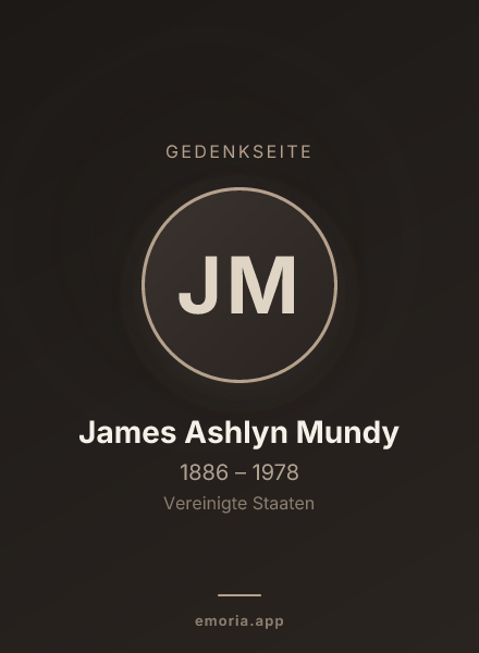 Gedenkportrait von James Ashlyn Mundy