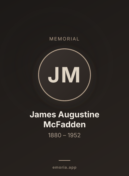 Memorial portrait of James Augustine McFadden