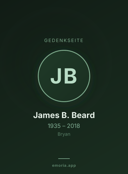 Gedenkportrait von James B. Beard