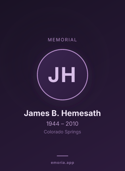 Memorial portrait of James B. Hemesath