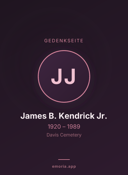 Gedenkportrait von James B. Kendrick Jr.