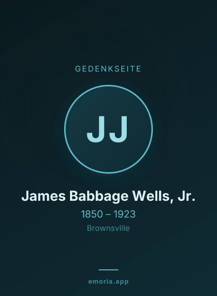 Gedenkportrait von James Babbage Wells, Jr.